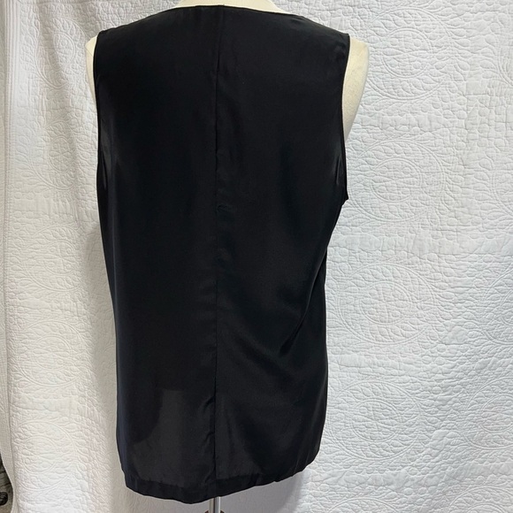 BANANA REPUBLIC Beaded Chain Silk Black Tank Top, Size X-Large, #151 - Picture 8 of 11